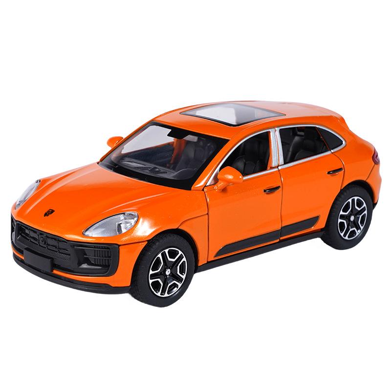 1/32 Porsche Macan T SUV Модель автомобиля из цинкового сплава, литая игрушка-симулятор со звуком и светом, коллекционная, украшает подарок на день рождения мальчика