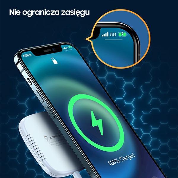 Ładowarka indukcyjna 15W USAMS Magnetic iPhone 12 Biała