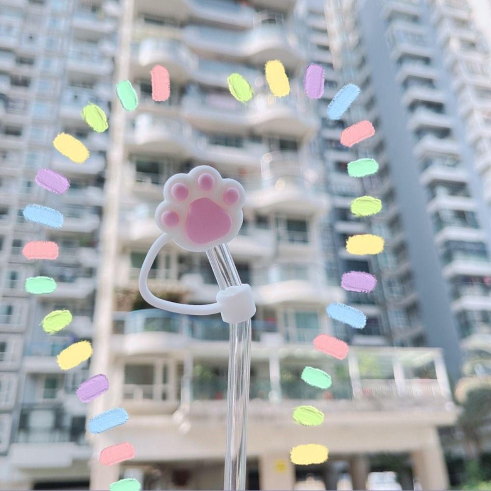 Cartoon Cute Drinking Straw Dust Cap 3D Straw Tips Cover New Silicone Straw Plug Bottle