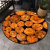 3D Printed Round Carpet for Modern Living Room, Nordic Style Area Rug, Chair Mat, Wood Grain Annual Rings, Bedside Rug Decor