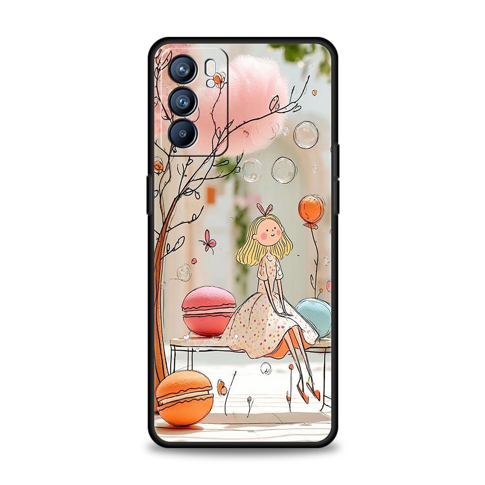 Мультяшный чехол для телефона с девочкой для Oppo A17 A31 A54 A57 A78 A79 A98 Find X5 X6 Reno 6 7 8 10 11 12 13 F Pro 5G Мягкий ТПУ чехол Funda Сумка