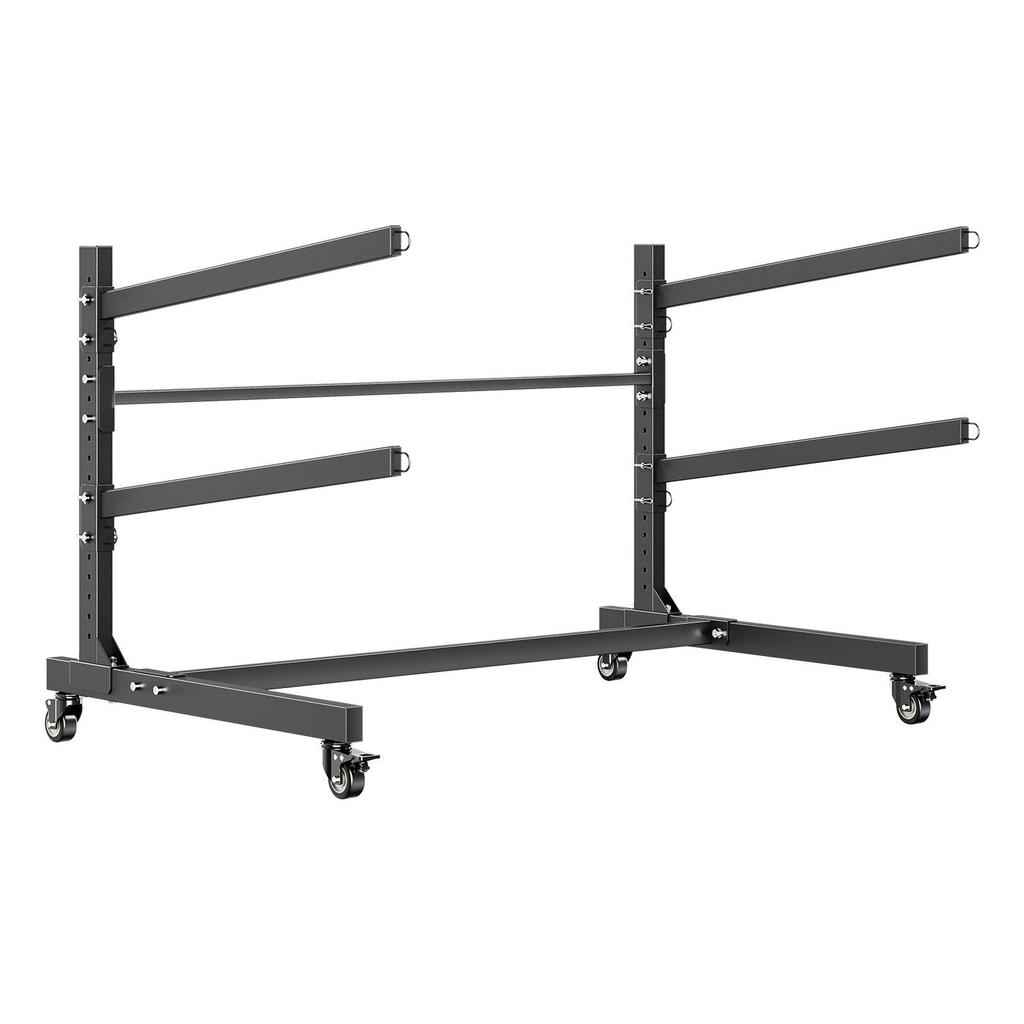 Kayak Storage Rack for 2 Kayaks, Holds 80 kg, Heavy Duty Adjustable Freestanding Stand with Lockable Wheels for Indoor Outdoor Garage Shed Dock,