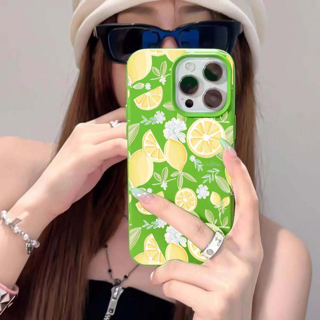 Чехол для iPhone 16 15 14 13 12 11 Pro Max Желтый Ломтик Лимона Рисунок Личи Чехол для телефона для iPhone 16e XS Max X XR 16 Plus Funda