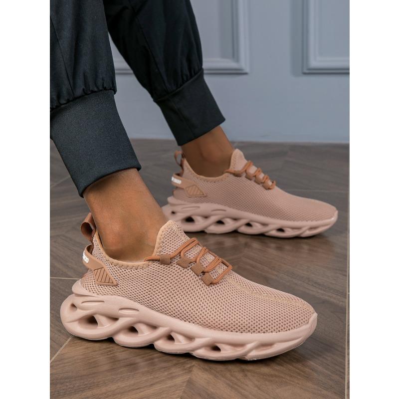 PLUS SIZE Mens Fashion Sneakers - Solid Woven Knit, Blade Design, Ultra-Breathable & Non-Slip - Soft Sole, Comfortable Casual Shoes for All-Day Wear