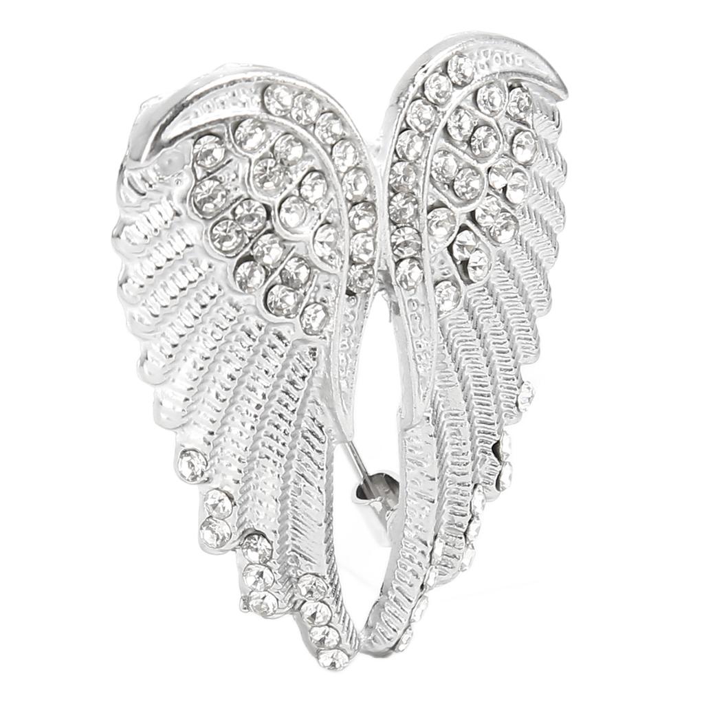 Angel Wing Brooch Pins Crystal Rhinestone Vintage Sweater Shawl Collar Dress Shirt Brooch Clips for Man Woman