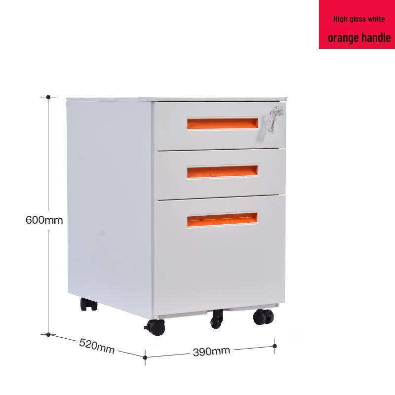 Autumn White Three-Drawer Mobile Steel Cabinet