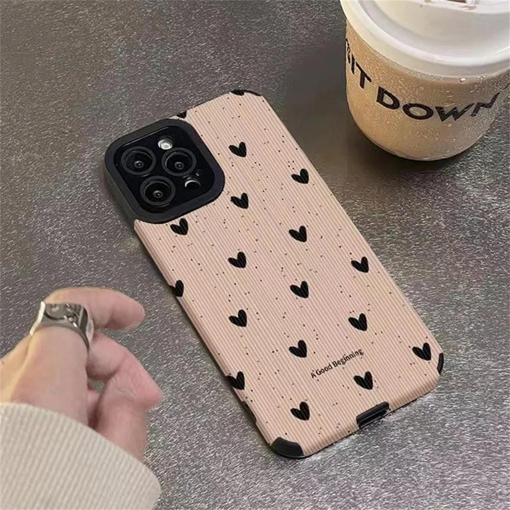 Модный чехол для телефона Little Love Heart для iPhone 14 12 15 11 13 Pro Max Mini SE X XS XR 78 Plus, силиконовый кожаный противоударный чехол