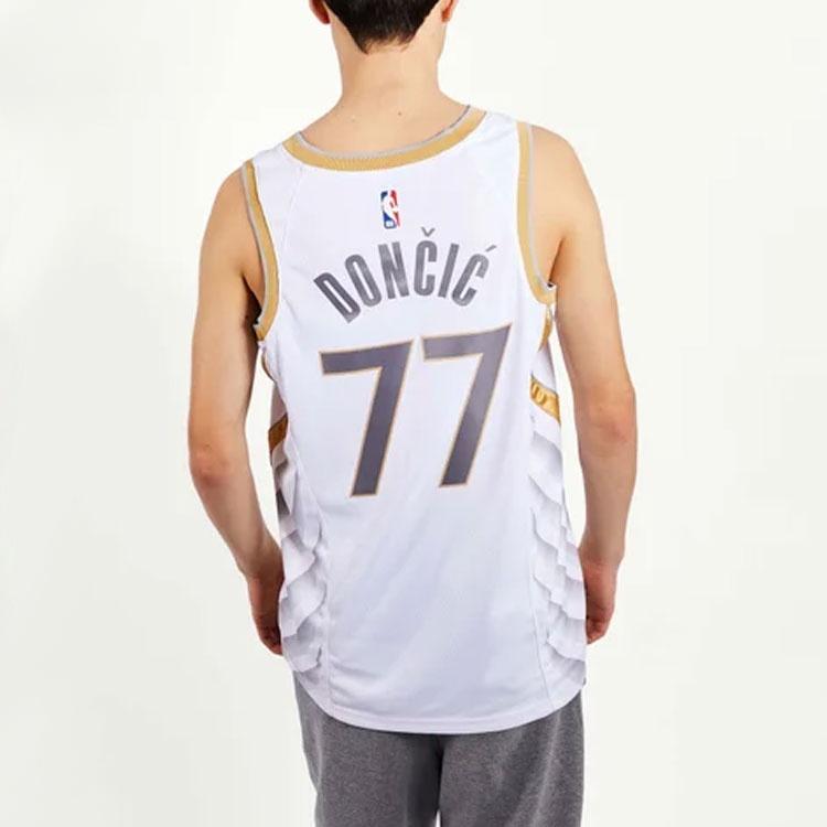 Men's Nike NBA Basketball Sports SW Fan Edition 20-21 Season Doncic Mavericks . No. 77 White Jersey CN1723-101
