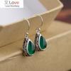 Fashion Drop Dangle Earrings Green Red Stone Heart Earring For Women Jewelry