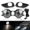 BEVINSEE Front Bumper Clear Fog Lights Lamps w/ Switch & Cables & Lamp Frame for Toyota Yaris Sedan 2006-2011