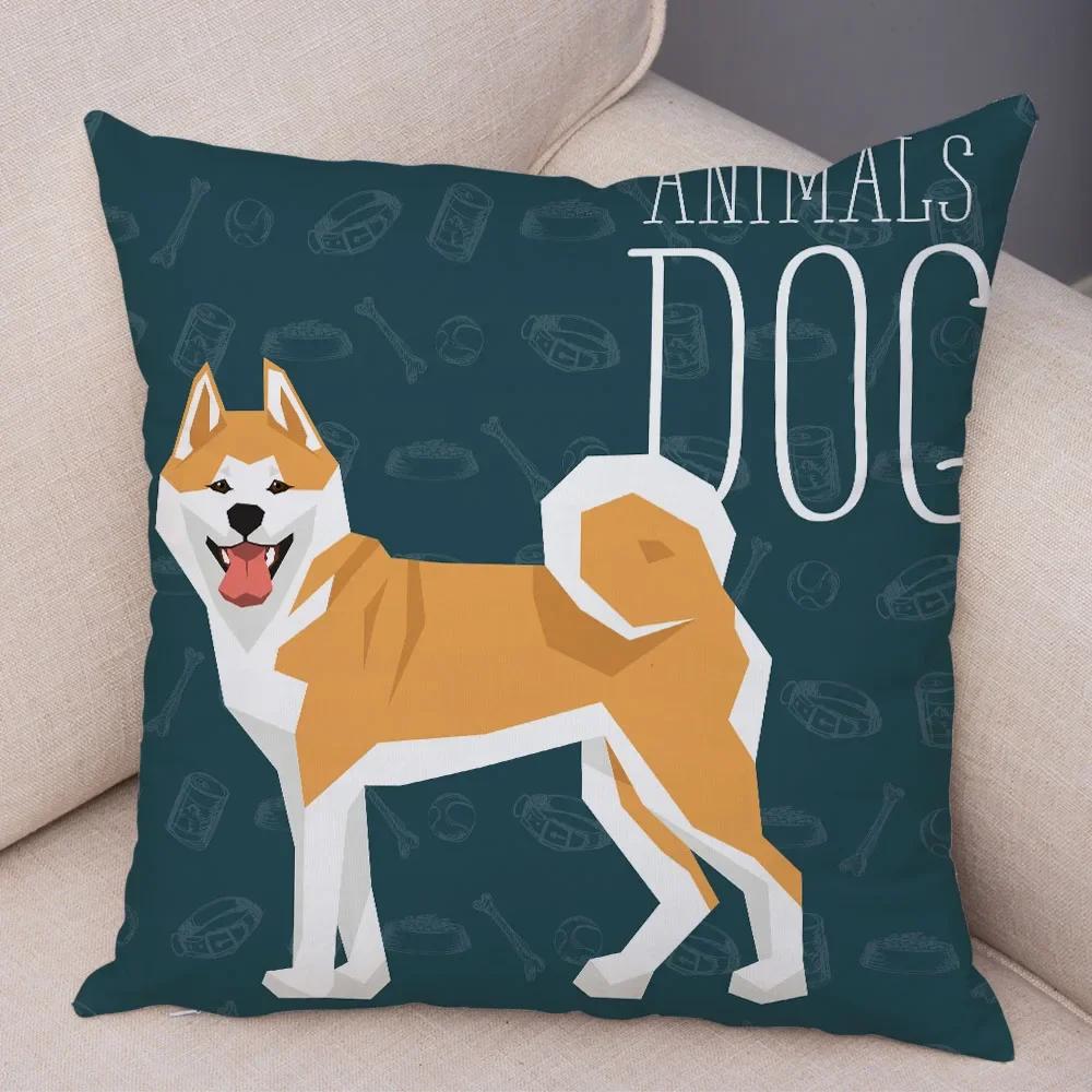 Дом Наволочка для диванной подушки Цвет Далматин Шнауцер Декоративная наволочка Мультяшная собака Домашний питомец