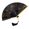 Bamboo Folding Fan with Tassels Hollow Ribs Portable Summer Hand Held Fan Decoration Dance
