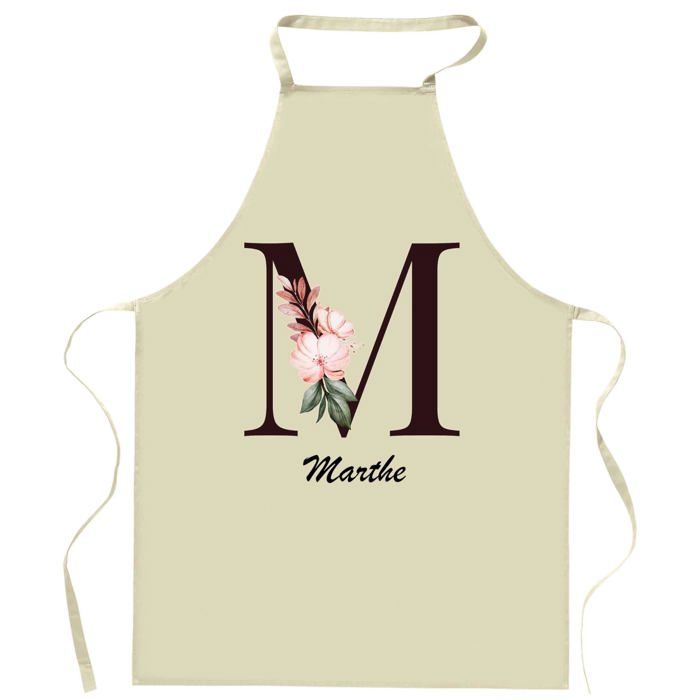 Tablier de cuisine - Marthe Lettre - Impression bretonne - Coton résistant - Liens réglables