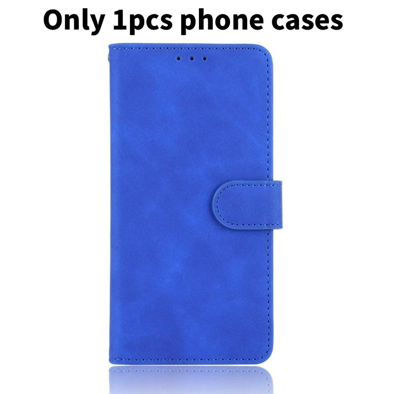 Цветной Кожаный Однотонный Чехол-книжка для Мобильного Телефона с Отделениями для Карт для Zte Blade A75 5g