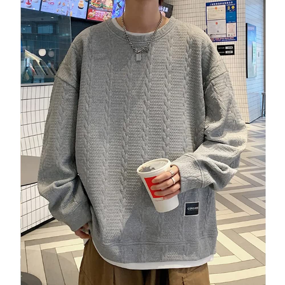 Aaronlive Long Sleeve Round Collar Plus Sizes Popular Pullover Loose XL Men's T-Shirt, Available, Sweatshirt, Casual, Comfortable, Fit, Spring,