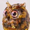 Natural Crystal Owl Ornament Handcrafted Resin Owl Figurine with Crystal Gravels Inside