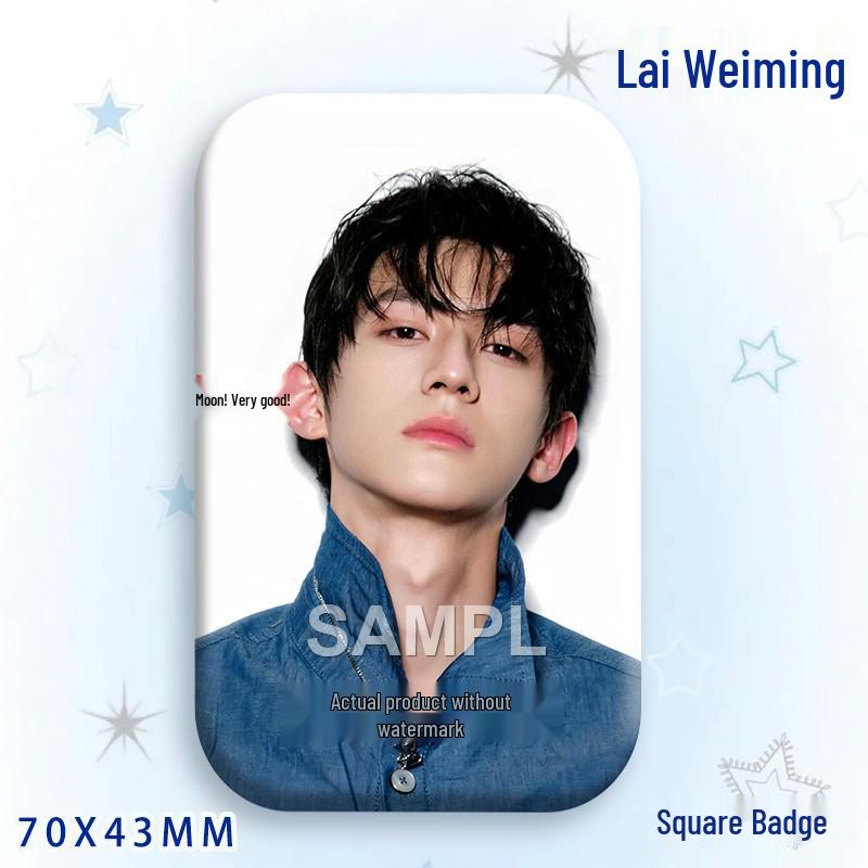 Lai Weiming Star Badge Laser Tinplate Brooch Ornament
