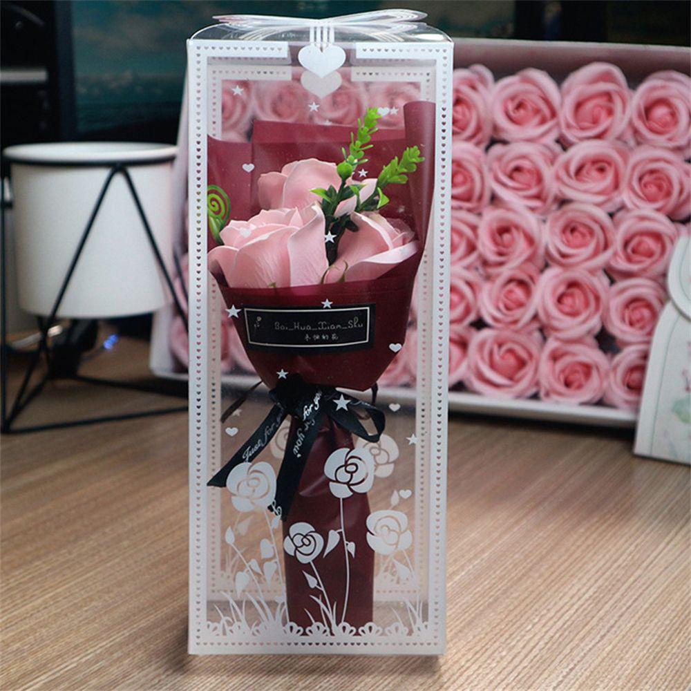 Decorations Valentine's Day Gift Wedding Decoration Mother's Day Artificial Rose Bouquet Artificial Flowers 3 Heads Soap Flower