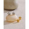 Yhpup Stainless Steel Metal Star Hollow Thick Small Stud Earrings for Women Versatile Daily Recommend Jewelry Gift PVD Plated