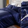 Summer Smooth Satin Duvet Cover Include Duvet Cover Flat Sheet and Pillowcases Smooth Bedding Set Silky Luxury Bedcloth Sets