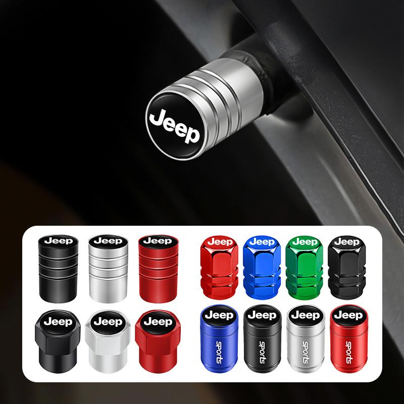 4Pcs Alloy Car Tire Valve Cover Wheel Valves Cap Accessories For Jeep Grand Cherokee Wrangler JK Gladiator Compass Renegade AMT1