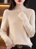 Женский шерстяной свитер: Осень/Зима, Полувысокий воротник, Теплый, Однотонный, Свободный крой, Повседневный стиль