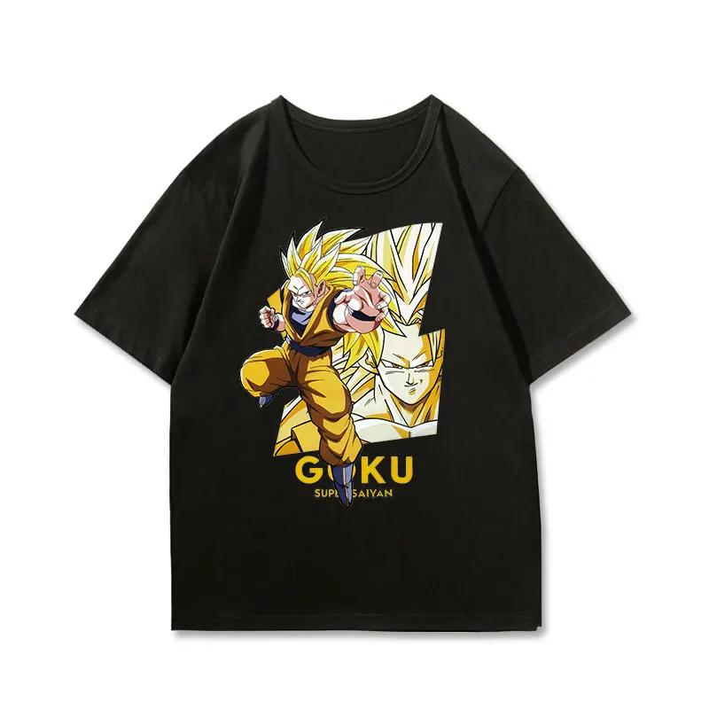 Футболка с коротким рукавом Dragon Ball Joint Мужская и женская Одежда Dragon Ball Super Чистый хлопок Футболка Удобная и повседневная