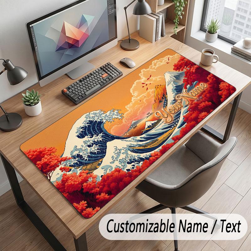 Octopus Sea Life Theme Customized Mouse Pad Personalized Print Name Text Desk Mat For Home Office Table Decor
