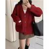 Autumn and Winter New Loose Lazy Style Knitted Cardigan Women's Thickened All-match Thin Sweater Jacket