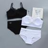 Teens Girls Sports Bra Set Gym Underwear Wireless Girls Sport Bra Cotton +Panties 2pcs 8-14Y