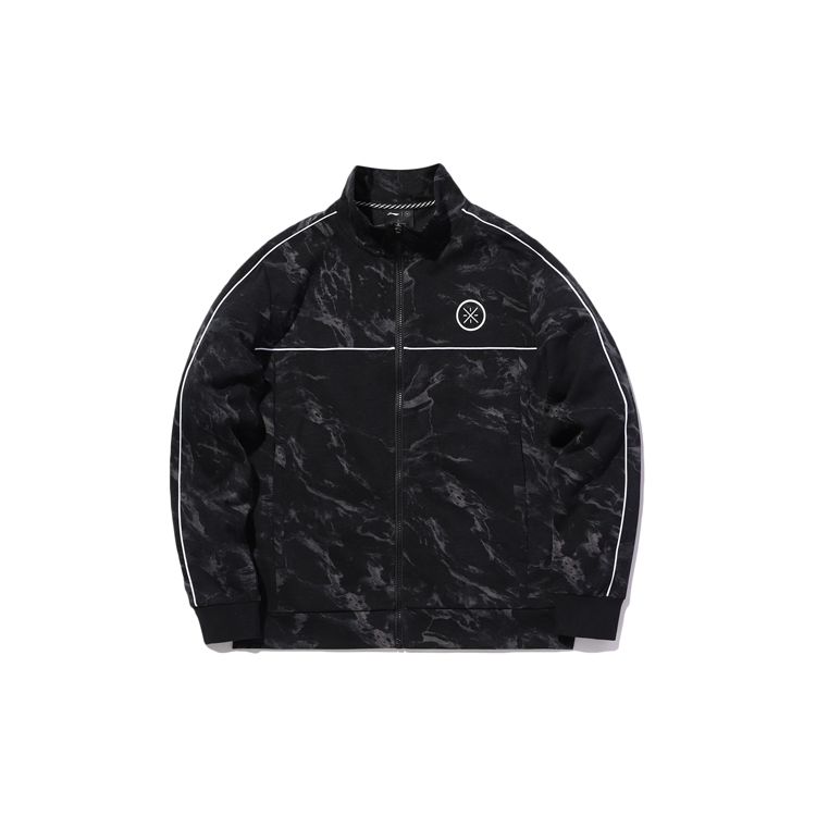 Мужская толстовка Li Ning Wade Series Casual Sports Standard Black Printed Long Sleeve Sweatshirt AWDQ551-1