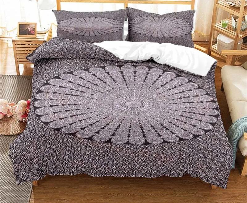 Bohemian Psychedelic Mandala Pattern Duvet Cover Set Bedding For Adult Kid Bed Set Comforter Cover With 1 Comforter 2 Pillowcase