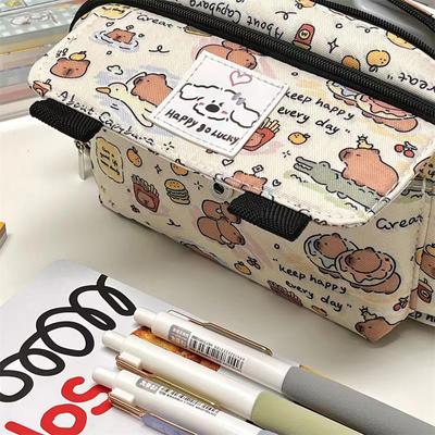 Портативные милые пеналы Capybara Flip Pencil Cases Cartoon Pencil Pouch Kawaii Candle Storage Bag Cosmetic Bags Monet Кошелек