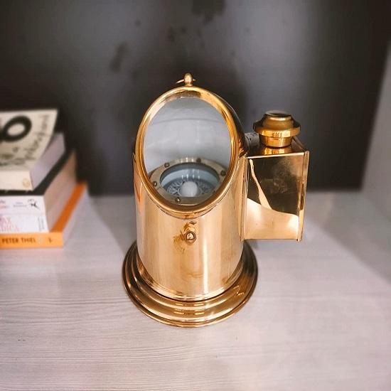 Шлем Binnacus с карданным креплением, компас, блестящая латунь