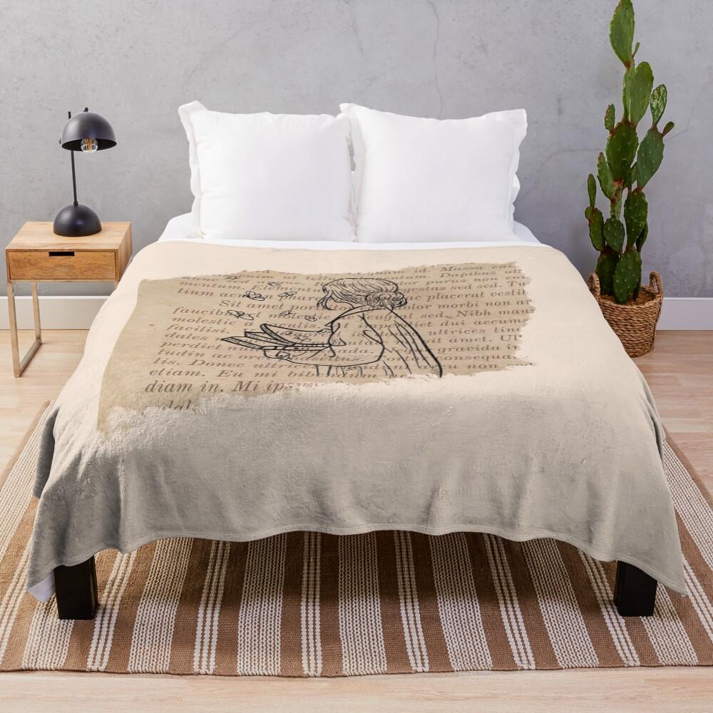 A girl reading Throw Blanket