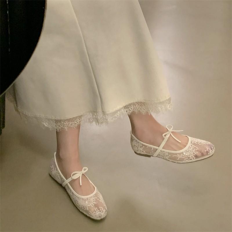 Дышащие женские туфли Мэри Джейн на плоской подошве Модные туфли с бабочкой Laides Мягкая подошва Комфортная обувь в уличном стиле