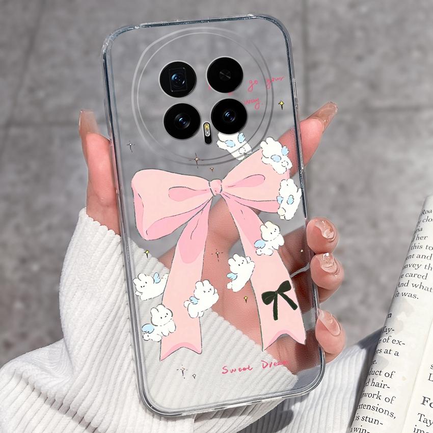 Для Huawei Honor Magic8 7 6 5 Pro Nova 12 Ultra 12i Чехол для телефона Красивый цветочный узор Прозрачный силиконовый Полностью защитный чехол Для корпуса Huawei