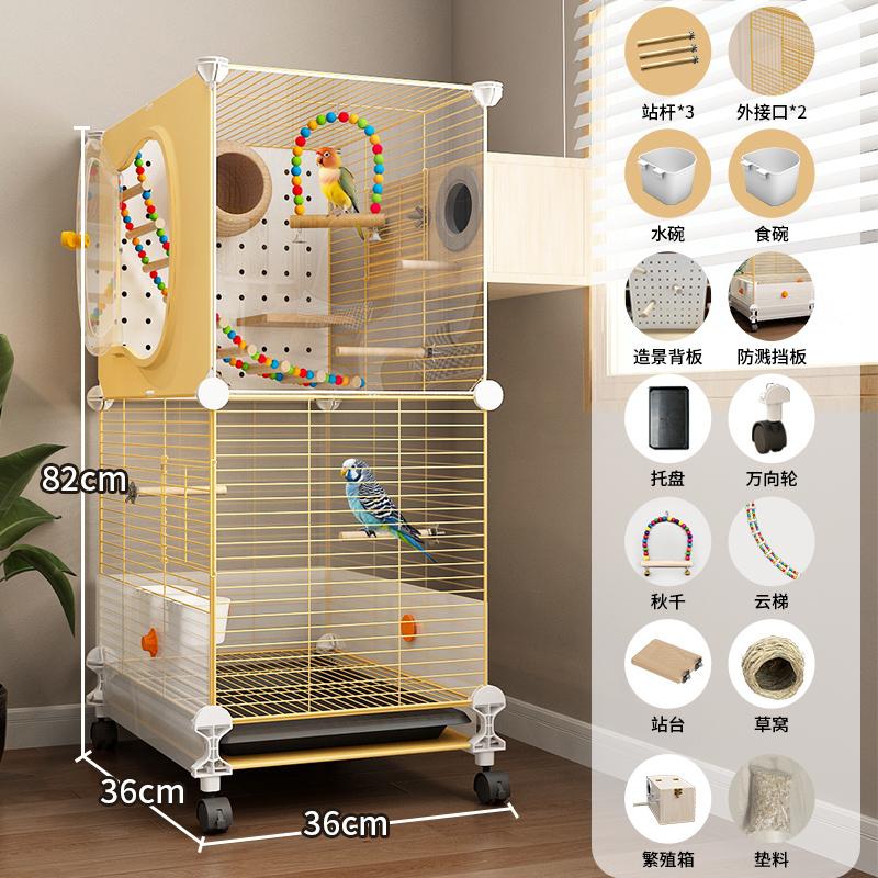 Large Bird Cage for Parrots Anti-Scatter Design for Cockatiels & Budgies, Luxury Aviary for Lovebirds Premium Pet Flying House
