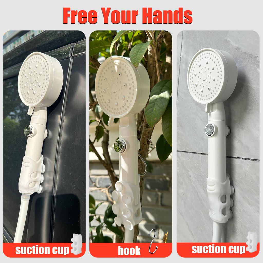 Portable Shower Electric Camping Shower with 3 Levels Waterflow Adjustment Cordless Outdoors Shower