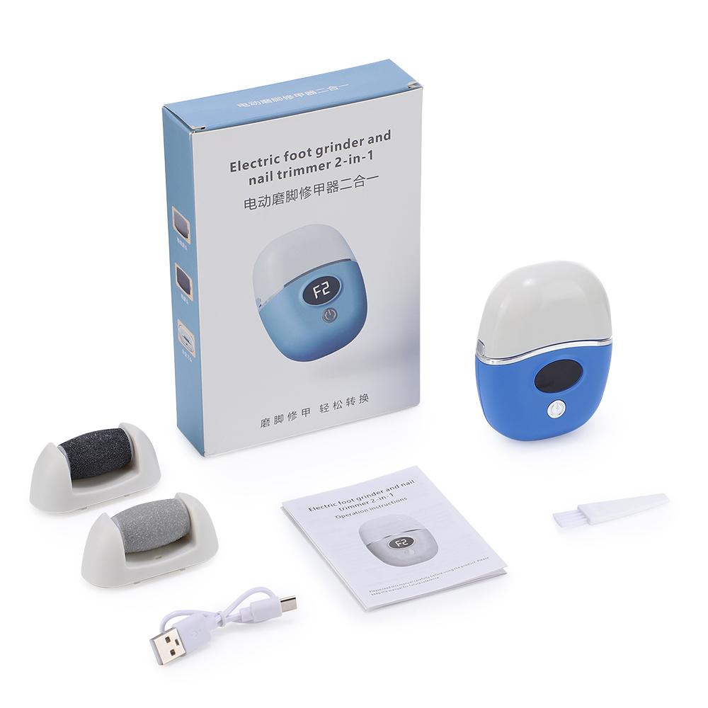 2 In 1 Electric Nail Clippers Manicure Foot Grinder Automatic Nail Trimmer Finger Toe Scissors Pedicure Thick Nails Cutter Tools