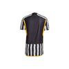 Adidas Ювентус 23/24 Домашняя майка с буквенным принтом в полоску и лоскутное спортивное мужское джерси с коротким рукавом черного цвета HR8248