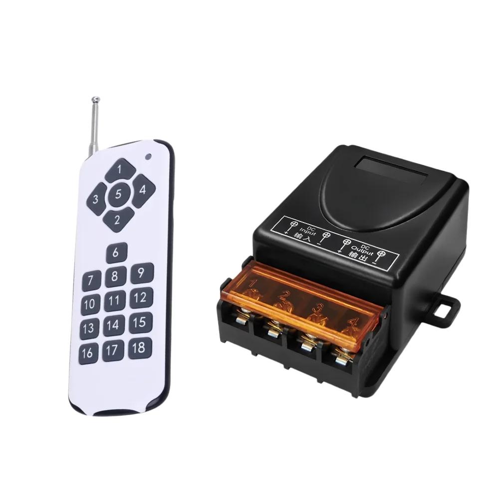 433 Mhz RF Wireless Universal Remote Control Switch DC 12V 24V 72V 30 Amp Relay 1000 Meters Remote ON OFF Home Appliances for Pump Lamp Fan DIY