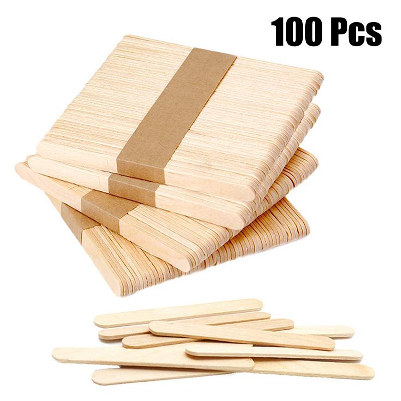 100Pcs/Set Popsicle Sticks Natural Wooden Pop Popsicle Sticks 11.4CM Length Wood Craft Ice Cream Sticks Popsicl Accesorios