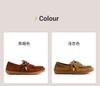 Top Layer Sheepskin Leather Retro Flat Bottom Soft Sole Lace-Up Single Shoes