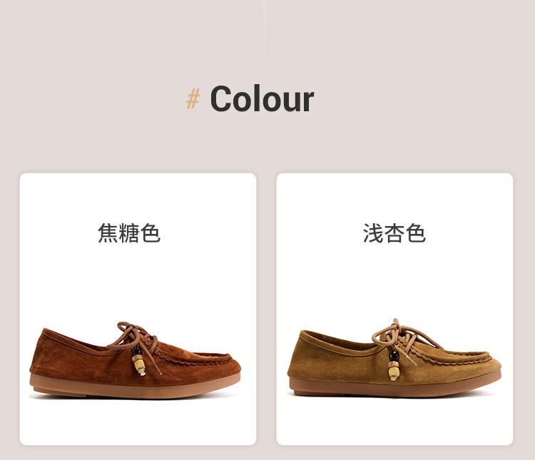Top Layer Sheepskin Leather Retro Flat Bottom Soft Sole Lace-Up Single Shoes