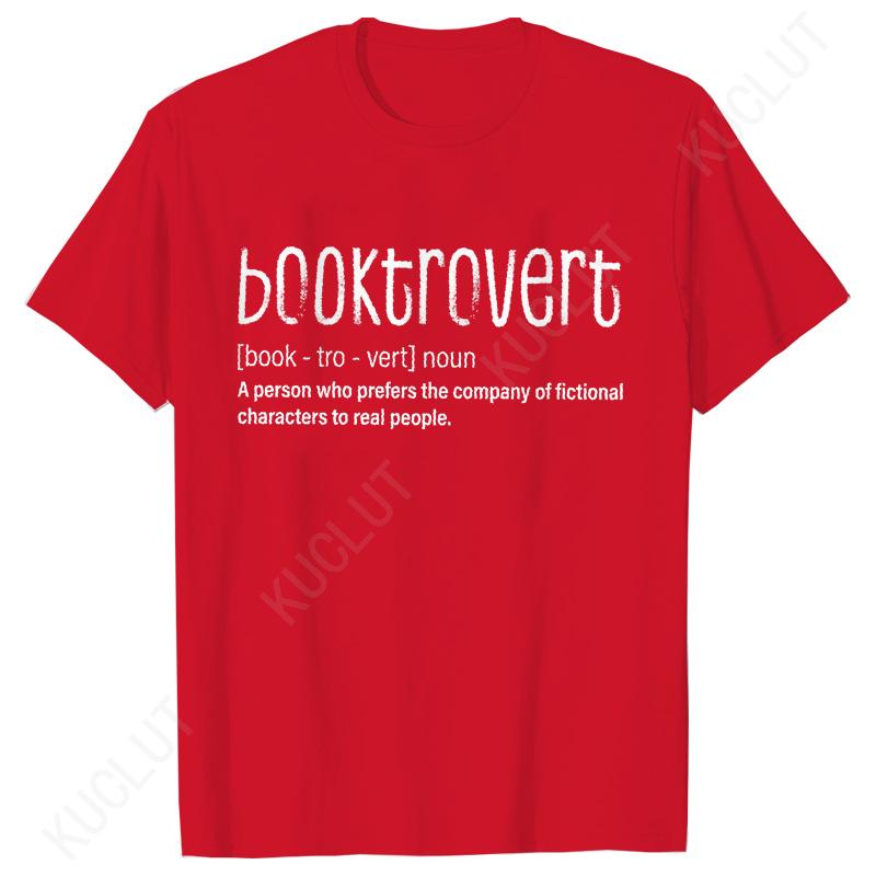 Booktrovert Book Lover Shirt for Women Classic Literature T-shirts Bookish Girl Tshirts Bookworm Tee Clothing Gift for Librarian
