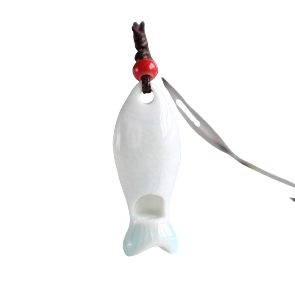 Chinese Style Porcelain Necklace Delicate Boho Ethnic Necklace Gifts Personalized Whistle Friend