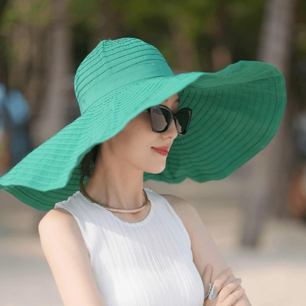 UV Anti DIY Moldable Wide Brim Hat Bowknot Women Sun Hat Simple Plastic Bucket Hat  Famale