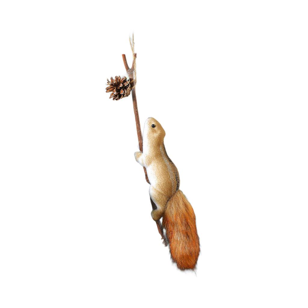 Realistic Squirrel Ornament With Foam Pinecone Christmas Tree Hanging Decoration for Indoor and Outdoor Holiday Party