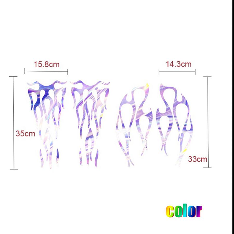 1 Set Motorcycle Red Flame Waterproof Sticker For Gas Tank & Fender Decals Vinyl